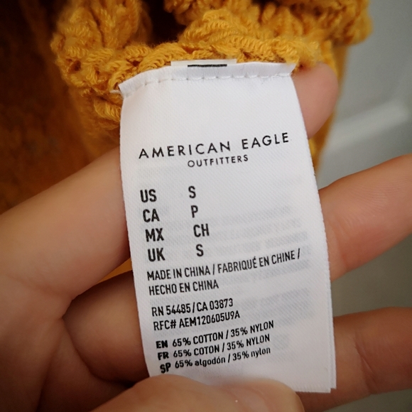 American Eagle orange button down cardigan - Picture 3 of 4